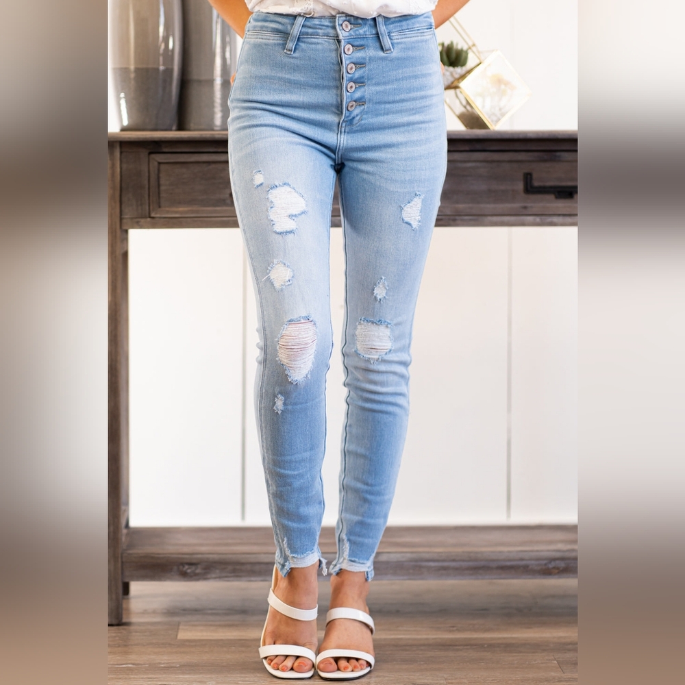 Kancan Harper High Rise Skinny Button Fly Jeans 11/29